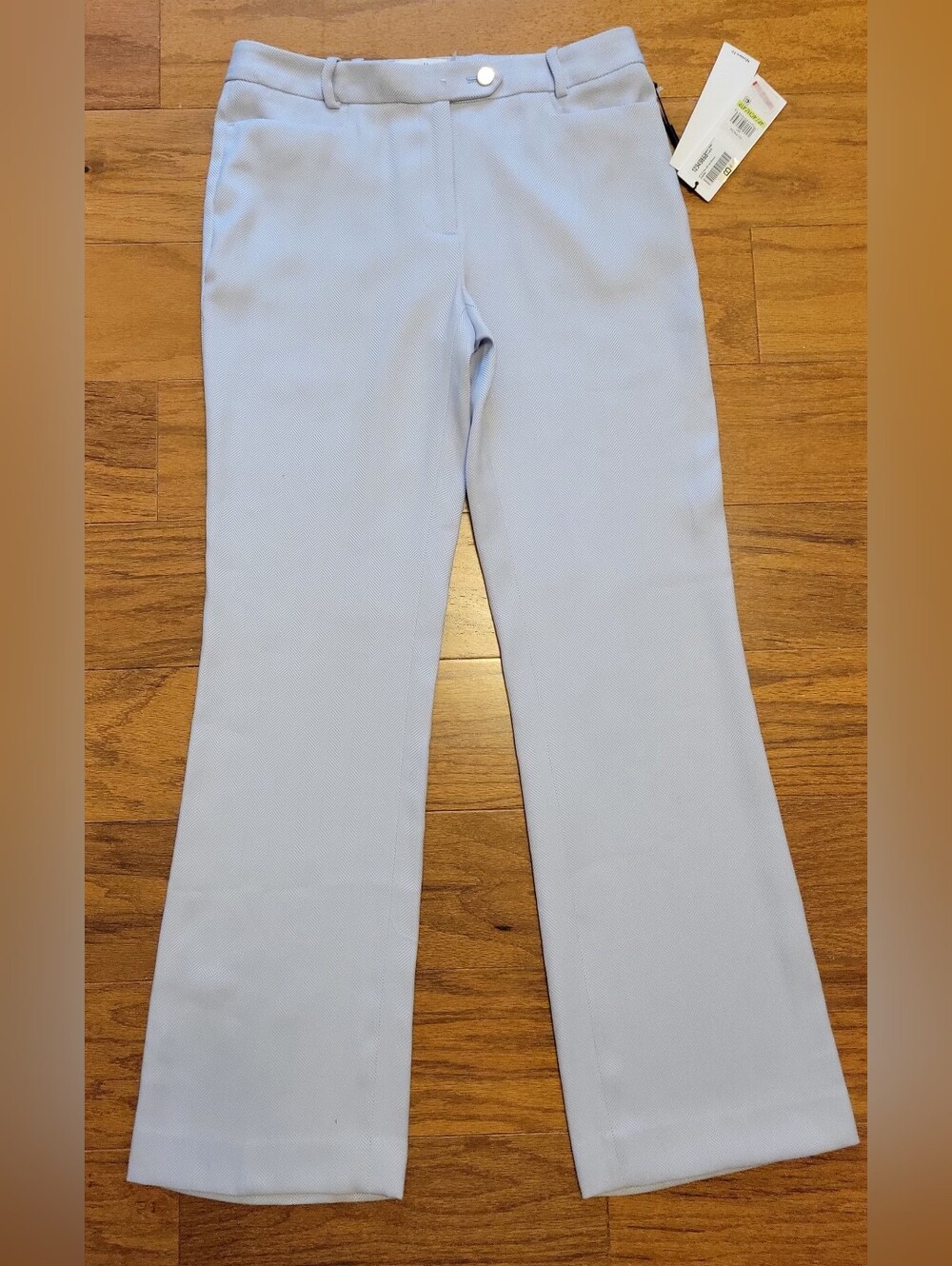 Calvin Klein Light Blue Women's Tailored Herringbone  Bootcut Pants 4P NWT